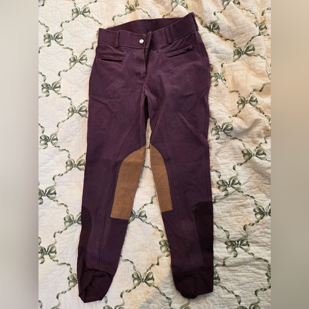 Eggplant/Plum Dover Knee Patch Breeches - 26"